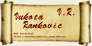 Vukota Ranković vizit kartica